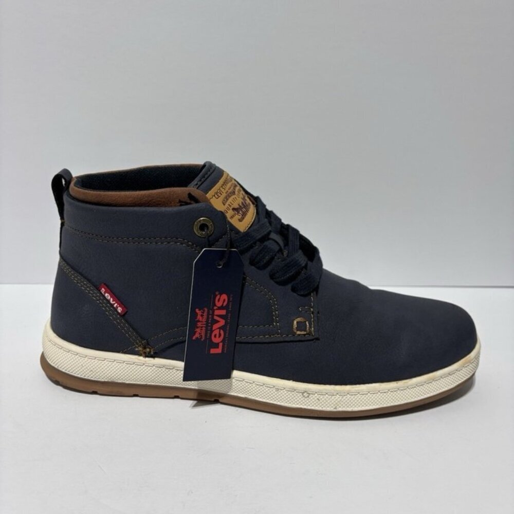 Levi’s Men’s Goshen 2 Waxed Lace-Up Sneakers Navy, Size 9.5 M